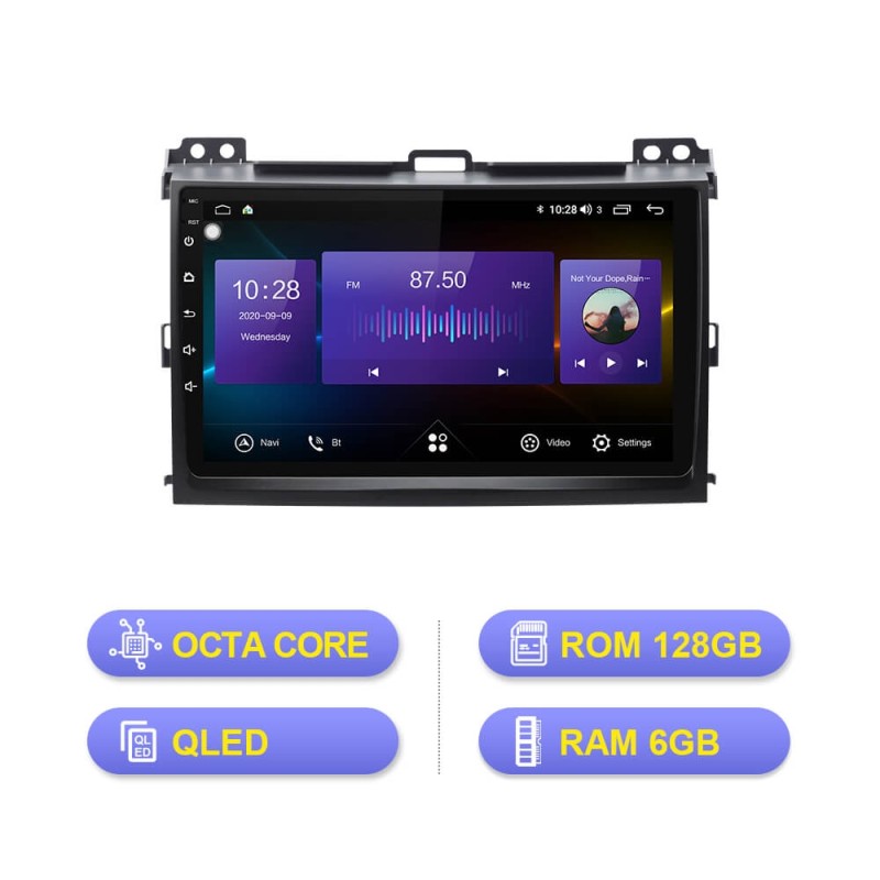 Isudar Auto radio 8 core GPS For TOYOTA/Prado J120 2004-2009