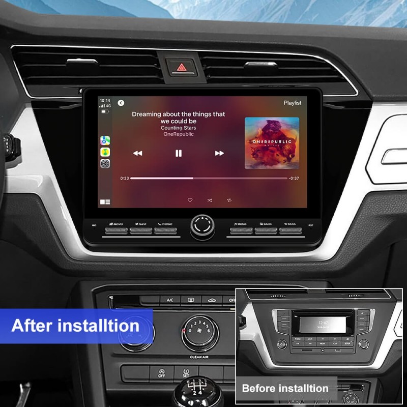 10 inch Android 14 New Design Angle Key 2.0 Touch Screen Car Radio Button Car Stereo For VW/Volkswagen/TOURAN 2016 2017 2018-