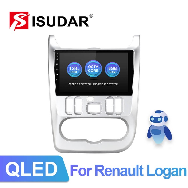 ISUDAR 4G Net QLED Car Radio For Renault Logan 1 Sandero Lada Lergus largus Dacia