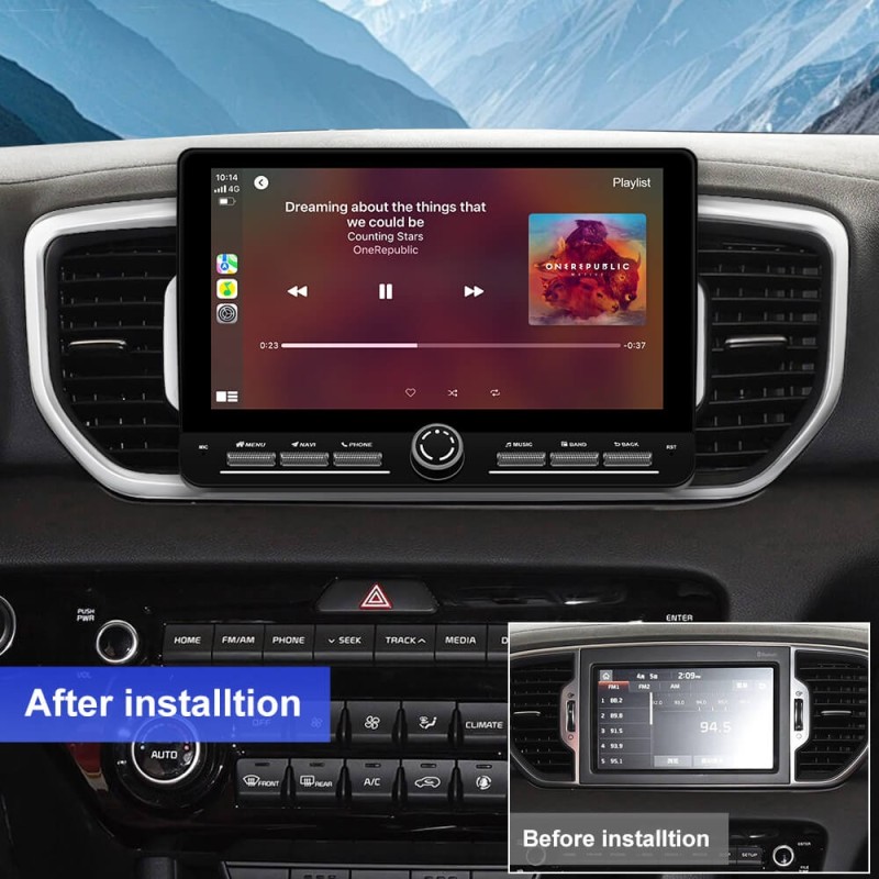 10 inch Android 14 New Design Angle Key 2.0 Touch Screen Car Radio Button Car Stereo For Kia Sportage 4 KX5 2016-2018