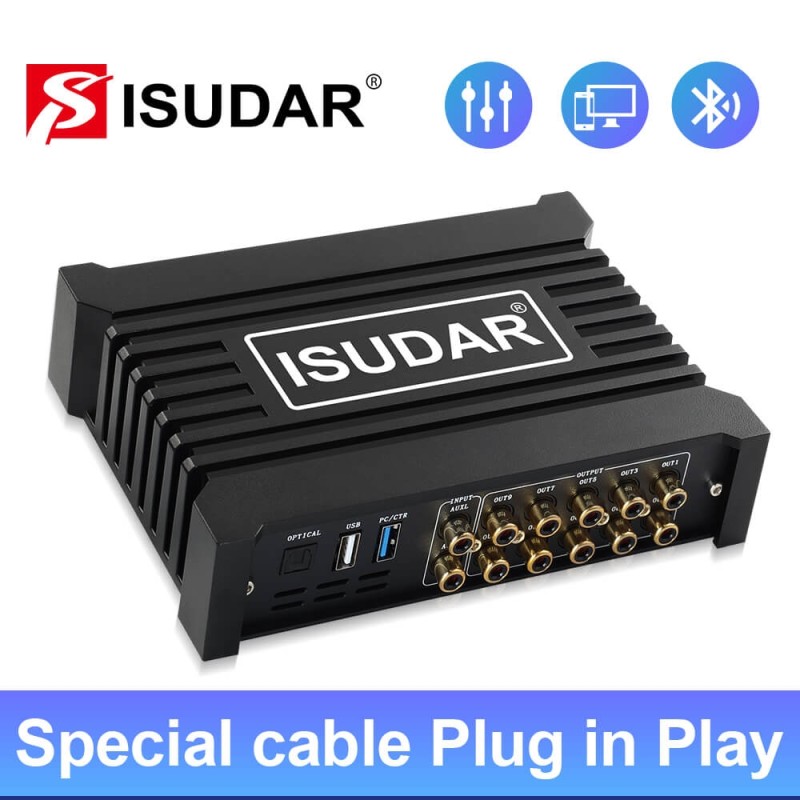 ISUDAR DA410 Car DSP Amplifier For VW/TOYOTA/HONDA/Mazda/Nissan/Ford/Audi/BMW/Peugeot/HYUNDAI/KIA Auto Audio Processor Android PC