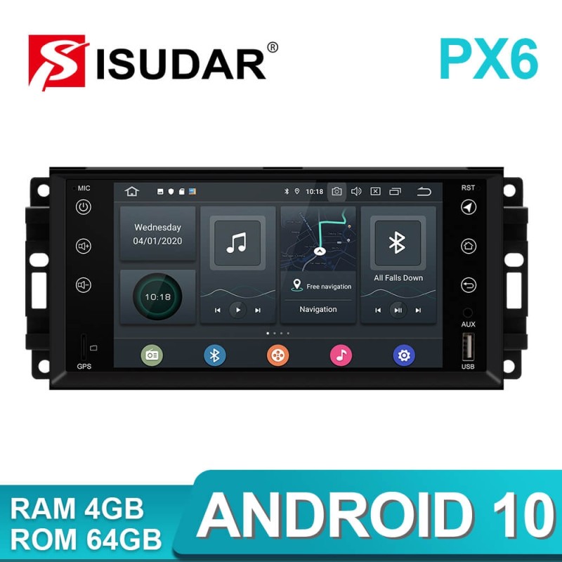 Isudar PX6 Android 10 1 Din Car Multimedia Auto Radio For Jeep/wrangler/patriot/compass