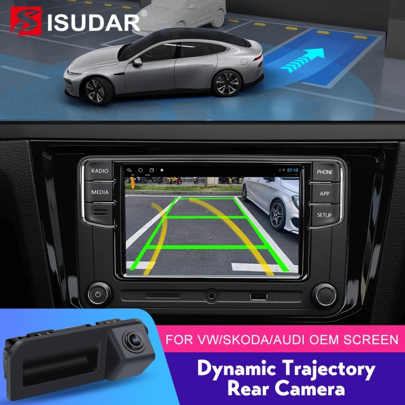 ISUDAR Reversing Dynamic Trajectory Parking Camera for Original Screen Volkswagen/Octavia/Tiguan/Audi 187B 280 MQB PQ platform