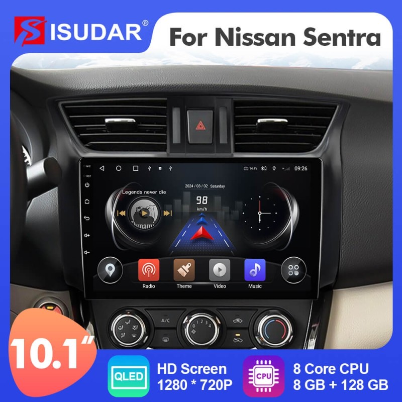 For Nissan Sentra B17 2012-2019 QLED Android 12 Car Radio DVD Player Multimedia Navigation
