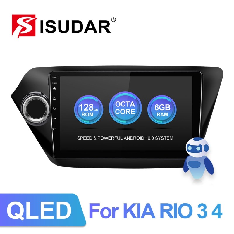 Isudar V72 QLED 1280*720p Octa Core 4G Auto Radio For KIA RIO 3 Built in carplay