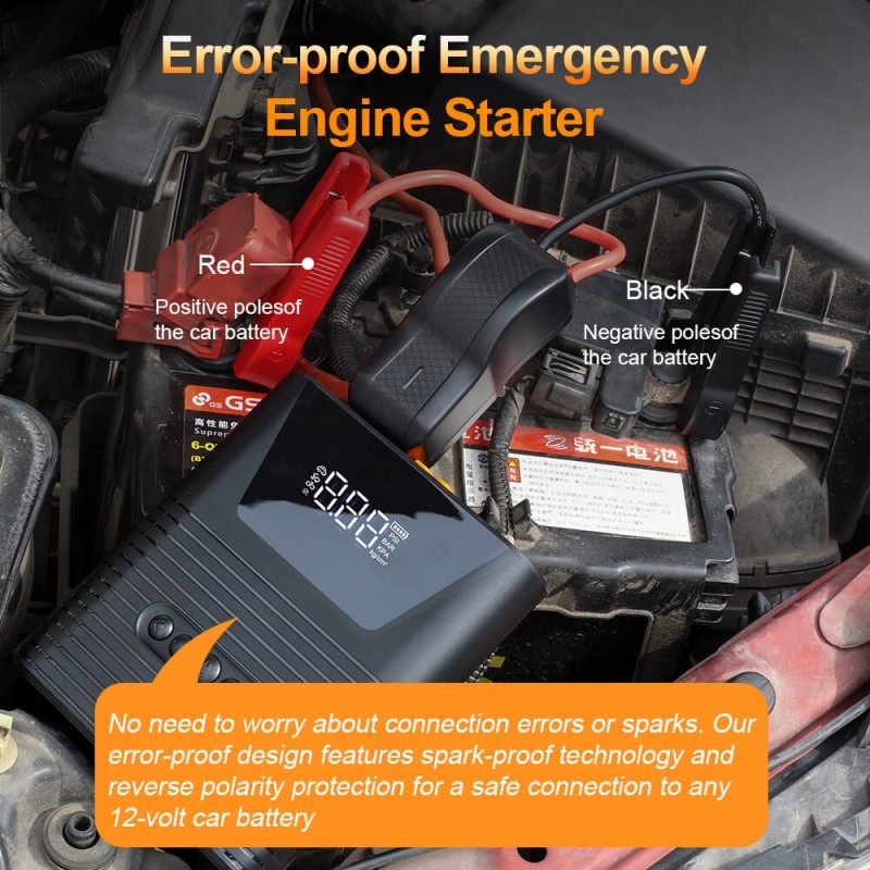 4 In 1 Car Jump Starter Tire Air Pump 600A 8800mAh Emergency Engine 150PSI Compressor Booster Starting Inflator Motor Bicycle