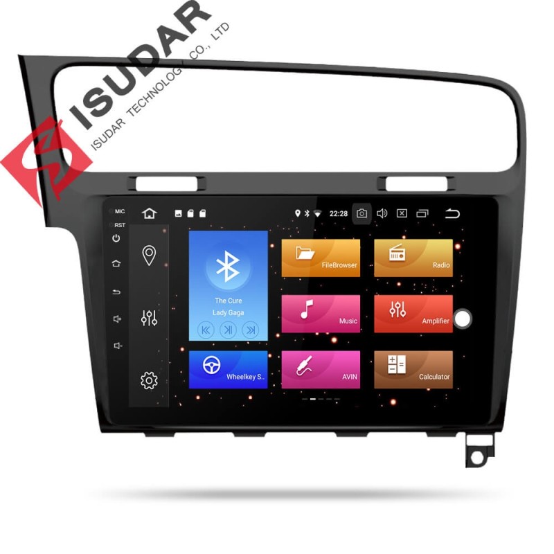 ISUDAR 1 Din Auto radio Android 10 Octa core For VW/Volkswagen/Golf 7
