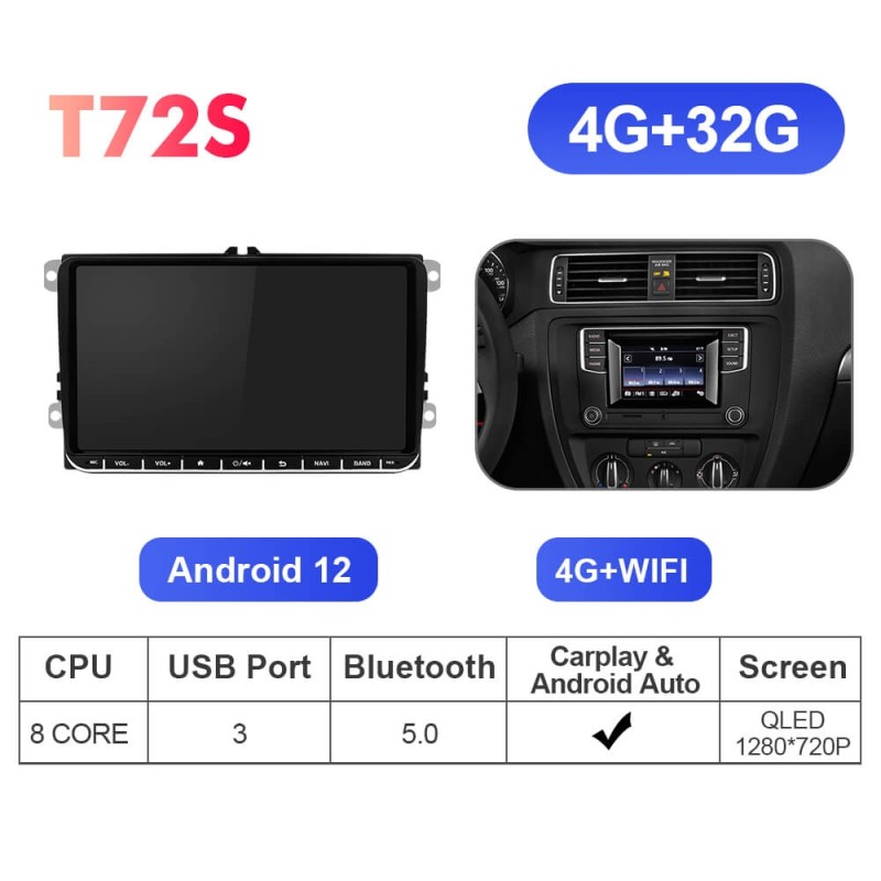 Isudar VW0907-T72/T68/T19 NEW UPGRADE! 9 Inch1 Din 1280*720P Auto Radio For Skoda/VW/Volkswagen/POLO/PASSAT/Golf/Tiguan/Jetta/Touran