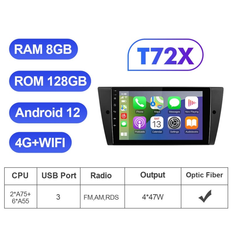 For BMW E90 E91 E92 E93 Android 12 stereo Car Radio Multimedia Navigation GPS