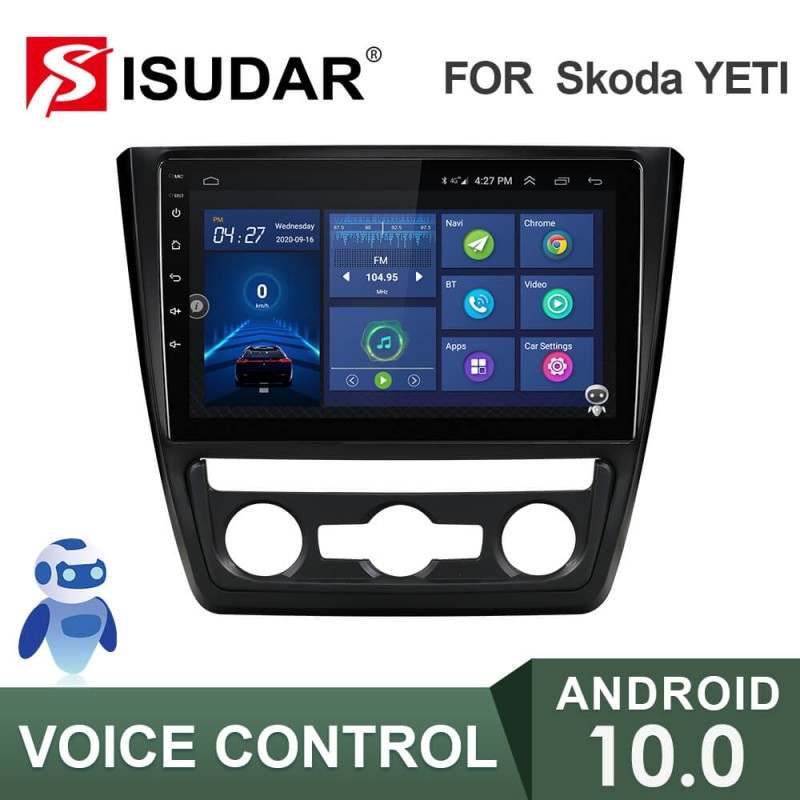ISUDAR Voice control V57S 2 Din Android 10 Car Radio For Skoda Yeti 2009-2014