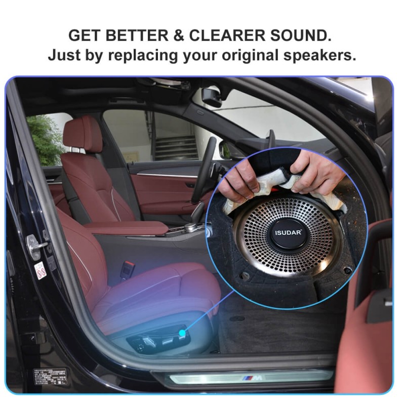 GBM802O Underseat Subwoofer For BMW E60 E70 E81 E90 F10 F20 F30 Series 2 OHM Pairs Low Range Frequency Bass Speakers