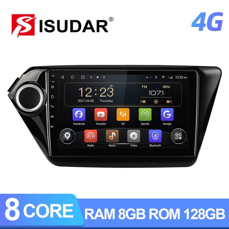 ISUDAR T72 QLED Android 10 Car Radio For KIA RIO 3