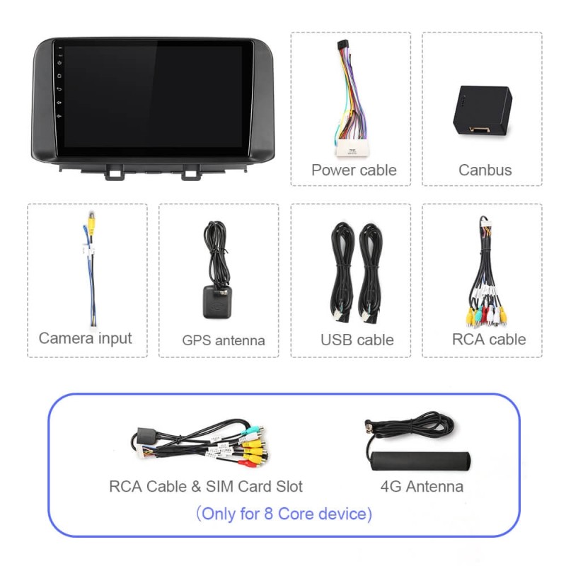 ISUDAR 10.1 Inch Car Radio For Hyundai Kona/Encino 2017-2019 GPS Multimedia Player Stereo