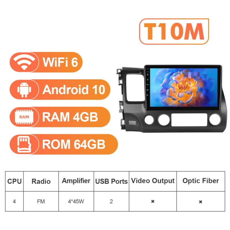 NEW! Android 13 Car Radio For Civic/Honda 2006-2009 2012 Multimedia Video Player Navigation GPS 4G