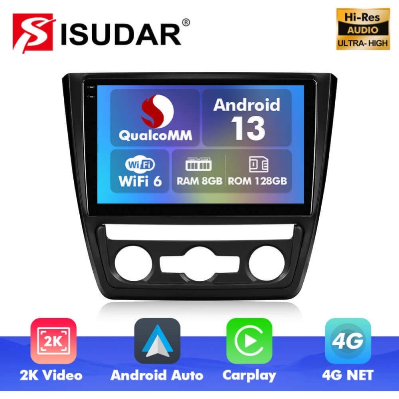 Q6 Qualcomm Android 13 For Skoda Yeti 2009-2013 10" screen multimedia car radio DSP ADAU