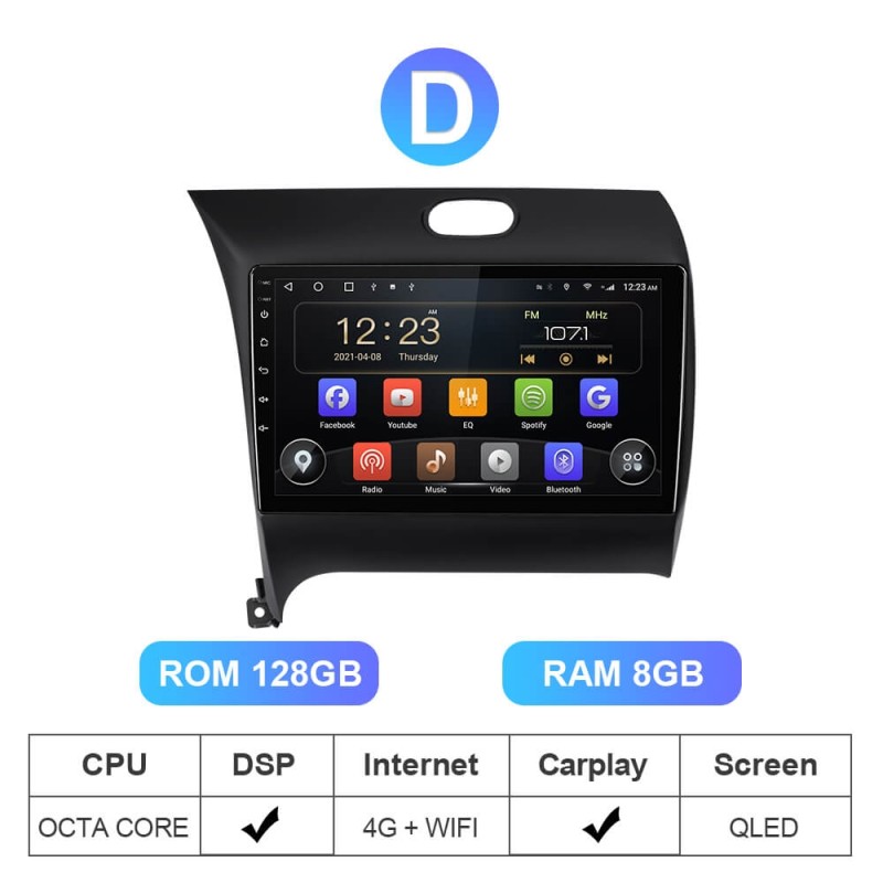 ISUDAR T72 QLED Android 10 Car Radio For Kia/K3/Cerato FORTE 2013-2017