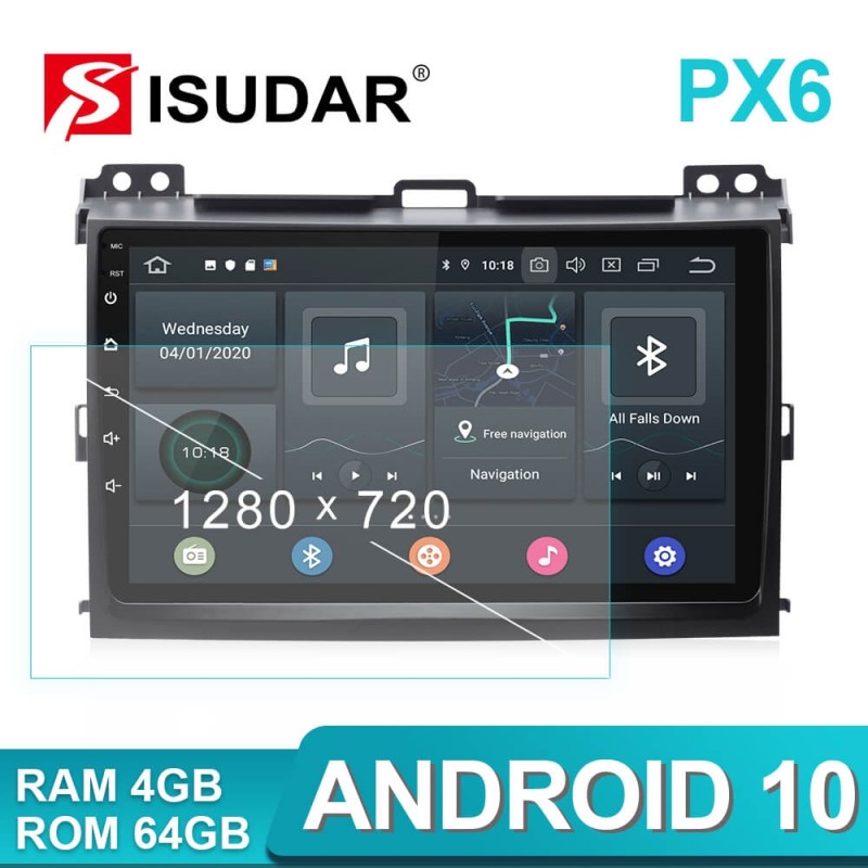 ISUDAR 1 Din Android 10 Car Radio For Toyota/Prado 120 2004-2009