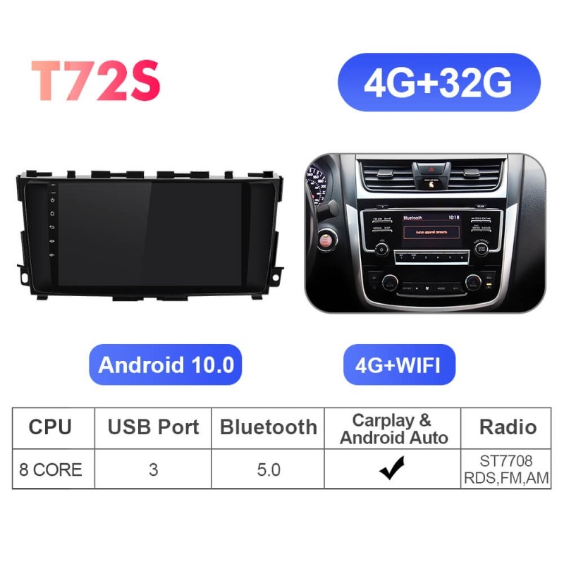 ISUDAR T72 Android 10 Car Radio 9'' For Nissan Teana 3 Altima 5 L33 2013 -2018