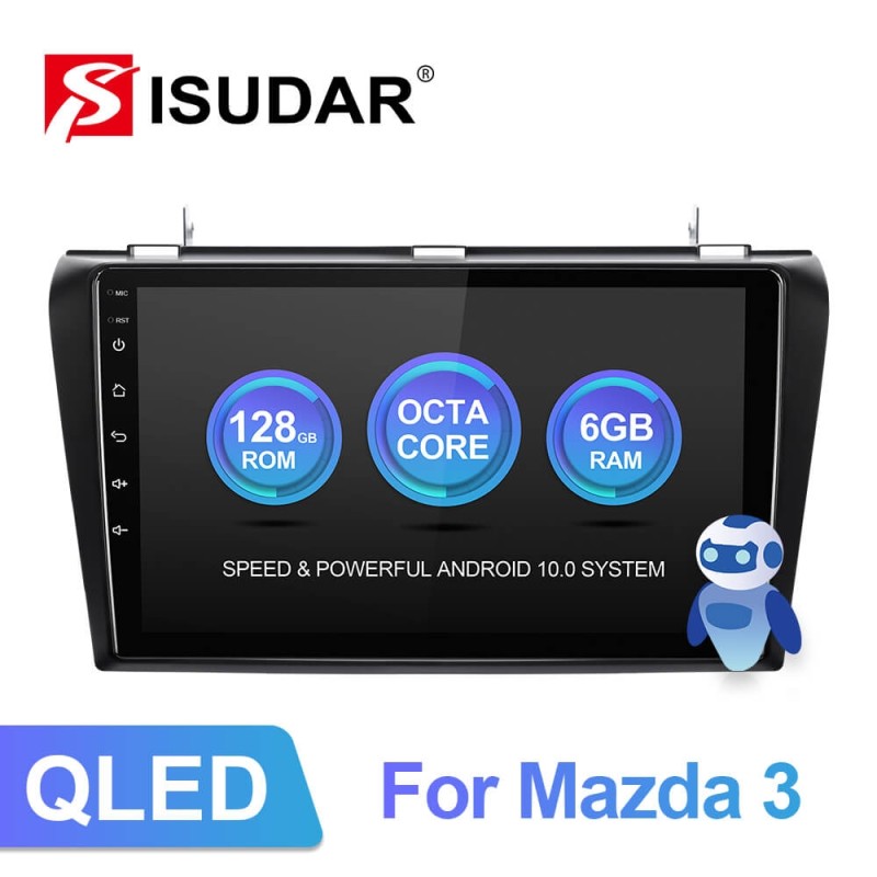 ISUDAR V72 QLED Built in carplay Android 10 Auto Radio For MAZDA 3 2004 2005 2006-2009