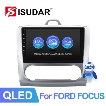 ISUDAR V72 QLED Android 10 Car Radio For Ford Focus 2 Mk 2 2004-2011 uno din