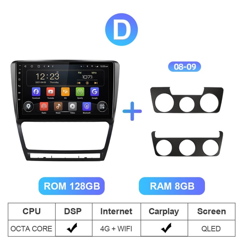 ISUDAR T72 4G SIM Card Android 10 Car Radio For Skoda Octavia A5 2009 2010 2012 2013