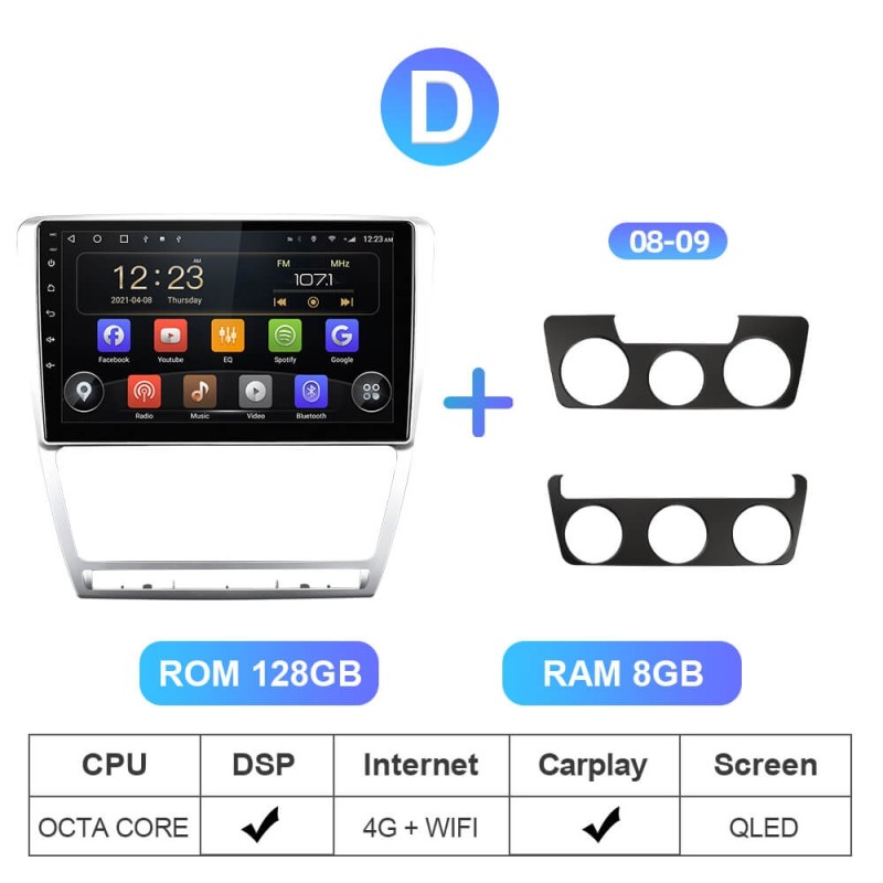 ISUDAR T72 4G SIM Card Android 10 Car Radio For Skoda Octavia A5 2009 2010 2012 2013