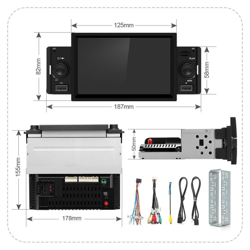 1 DIN Car Radio RDS Carplay Audio Player Car Stereo Universal Radio