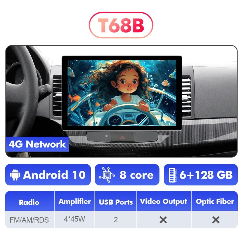 NEW! 13.1” Android 13 For MITSUBISHI LANCER 2007-2013 Car Radio HDMI Video Output
