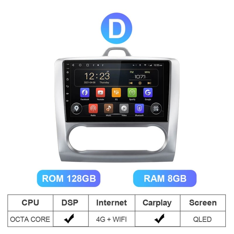 Isudar T72 Android 10 Auto Radio For Ford S-Max/Focus/mondeo/C Max