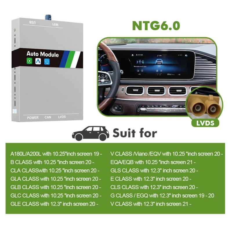 ISUDAR Apple Carplay wireless Modem for Mercedes C Class W204 W205 E Class W212 CLA W117 W212 W211 W210 W124