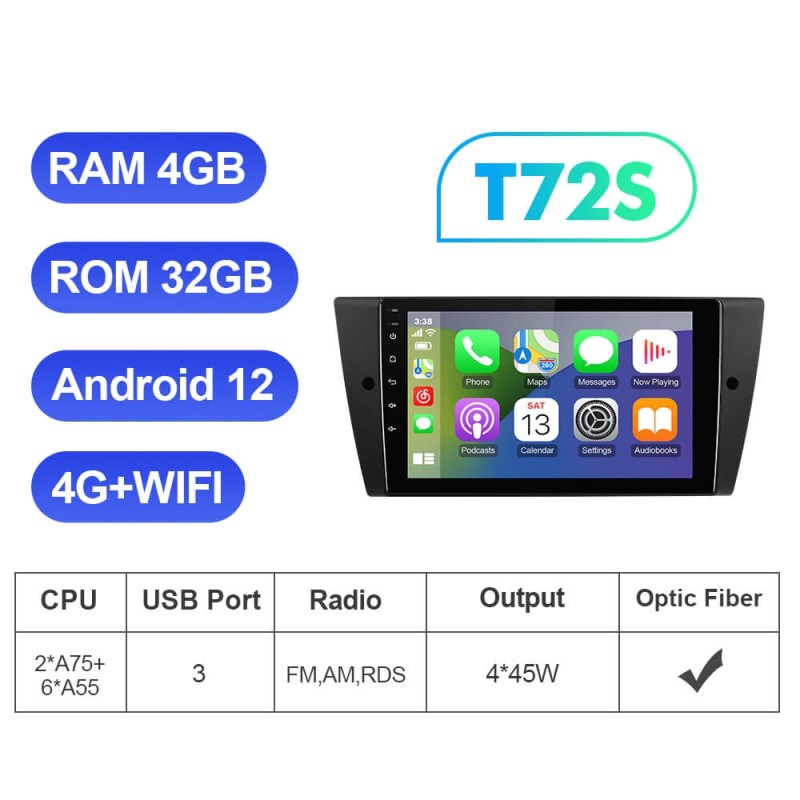 For BMW E90 E91 E92 E93 Android 12 stereo Car Radio Multimedia Navigation GPS