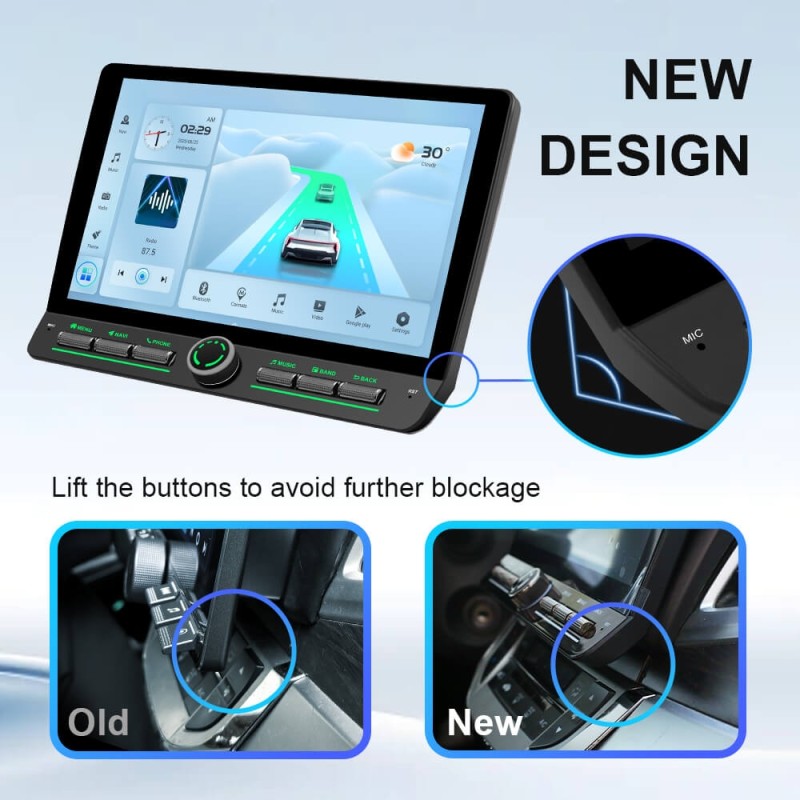 10 inch Android 14 New Design Angle Key 2.0 Touch Screen Car Radio Button Car Stereo For Kia Rio 3 4 2011-2016