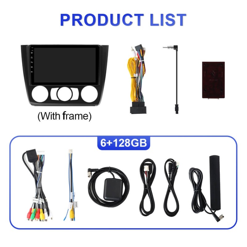 For BMW 1 Series E81 Upgrade from T72 - T75 series Android 14 UIS7865 Car Radio with 9" Screen