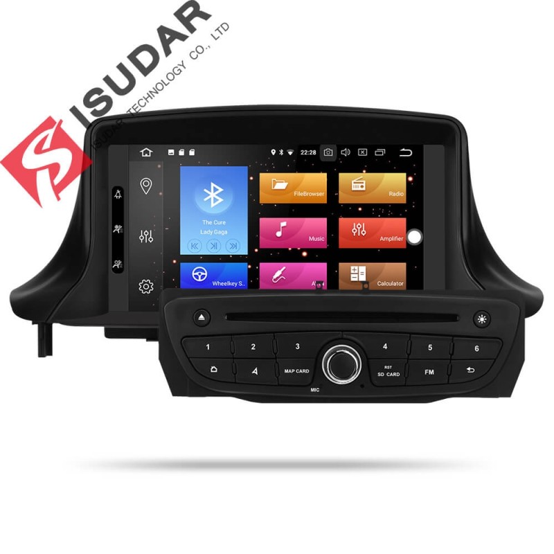 ISUDAR 2 Din Auto radio Android 9 Octa core For Renault/Megane 3