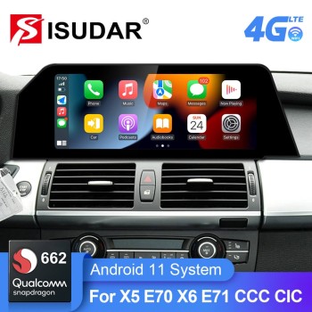Android 11 Qualcomm Car Radio for BMW X5 E70 X6 E71 2007-2013 CCC CIC Bule Anti G-lare Screen 4G GPS Stereo Player Carplay WiFi