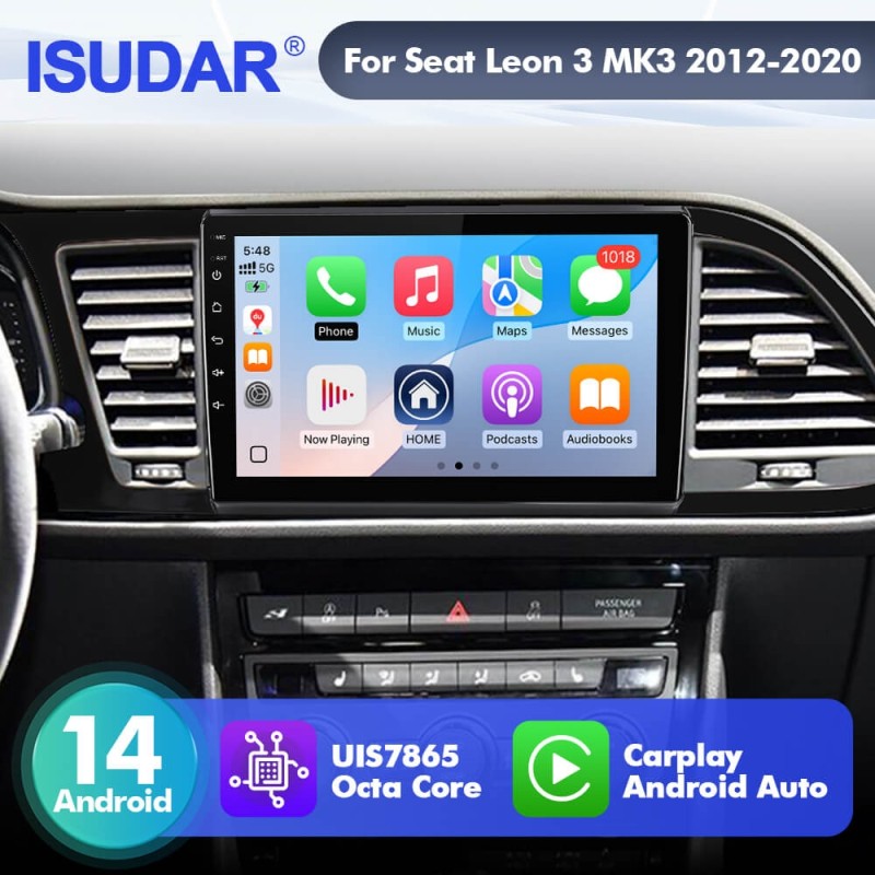 For Seat LEON 2012-2020 T75 Upgrade from T72 Android 14 UIS7865 Car Radio