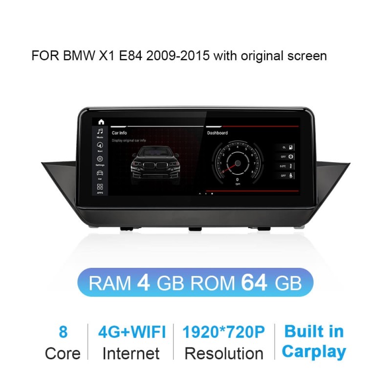 Isudar 4G GPS Stereo Head Unit IPS Screen For BMW X1 E84 2009-2015