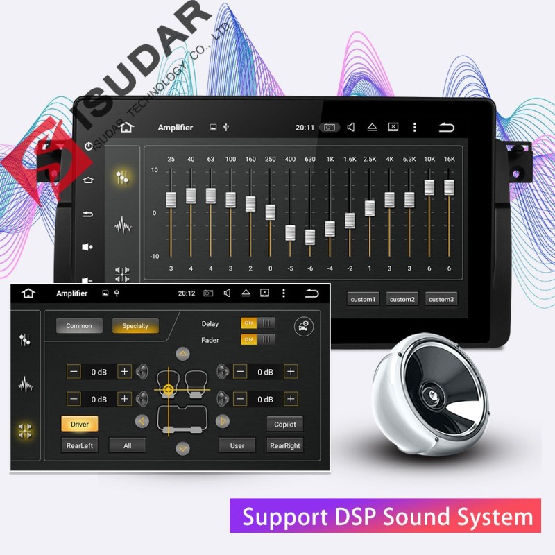 ISUDAR 2 Din Quad core Auto radio Android 9 For BMW/E46/M3/MG/ZT/Rover 75