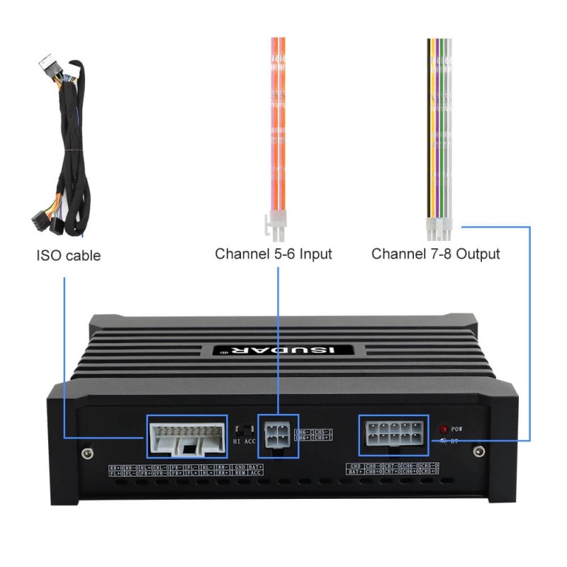 ISUDAR Car DSP DA608 Amplifier 8 Channel for Speakers Audio Sound Processor
