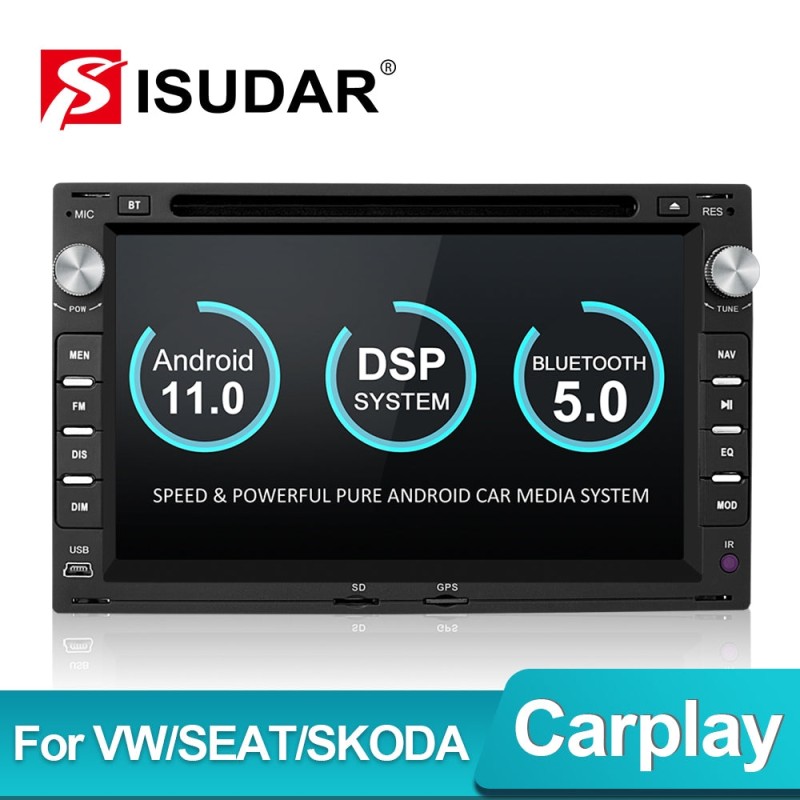 Isudar Android 11 Car Radio For VW/T5/GOLF/POLO/TRANSPORTER/Passat b5