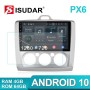 Isudar Voice control PX6 1 Din Android 10 Car Radio For Ford/Focus 2 Mk 2 2004-2008 2009-2011