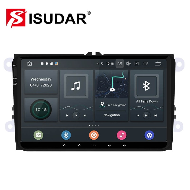 ISUDAR 1 Din Auto radio Android 10 Octa core For VW/Golf/Tiguan