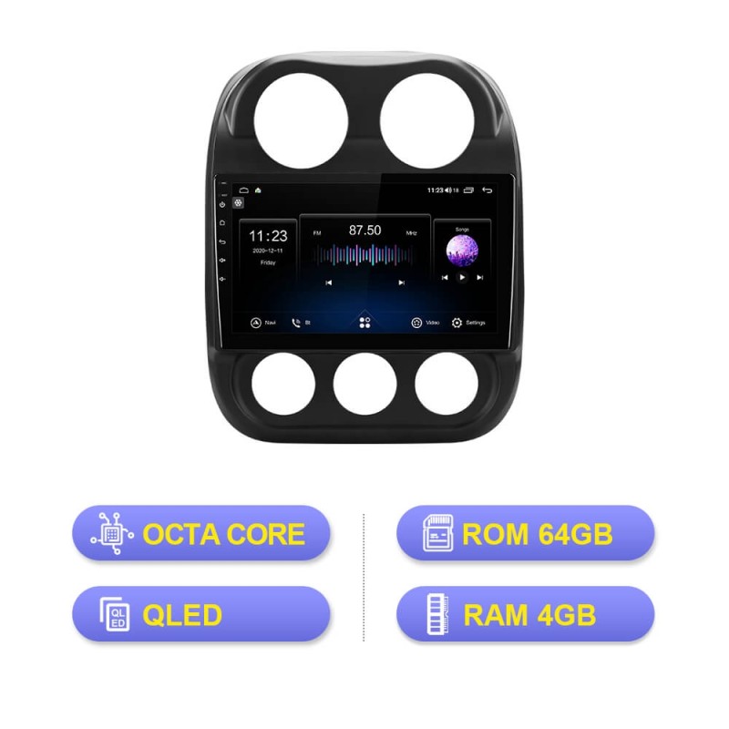 ISUDAR QLED 1280*720P V72 Car Radio For Jeep Compass 1 MK 2009-2015