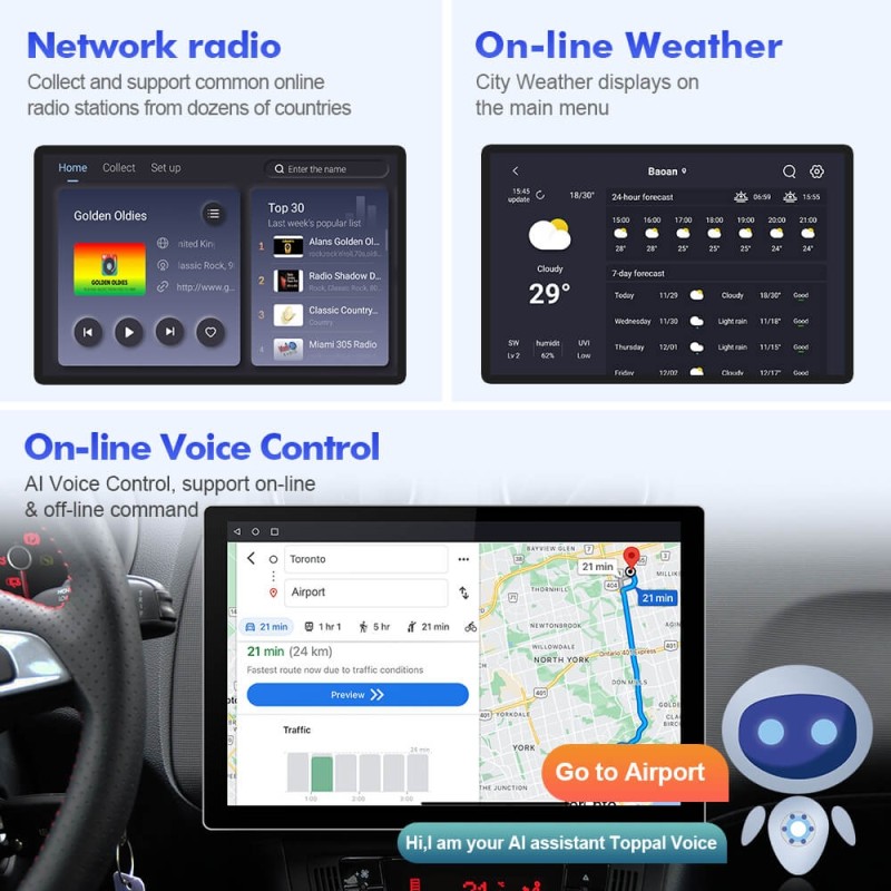 ISUDAR 2K 13.1 Inch Android 12 Car Radio head unit For Seat Ibiza 2009-2015 Kit