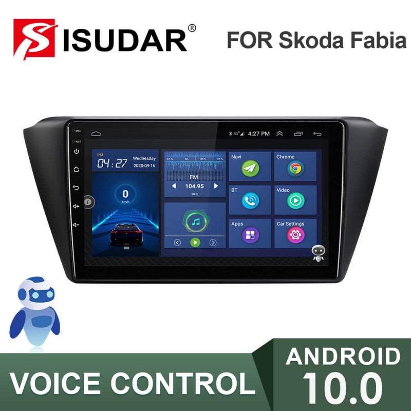 ISUDAR V57S 2 Din Android 10 Car Radio For Skoda Fabia 2015-2019