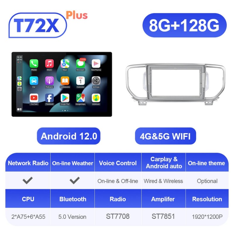 ISUDAR 2K 13.1 Inch Android 12 Car Radio For KIA Sportage 4 KX5 2016 - 2018 2019-2021