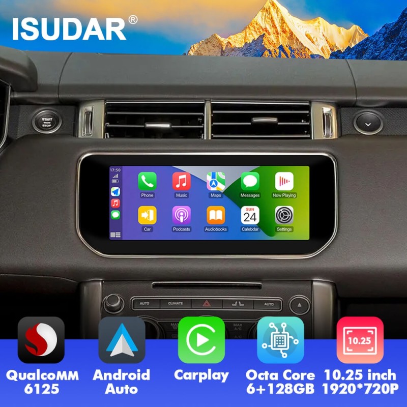 ISUDAR Qualcomm Android 12 10.25 Inch 1920*720P Car head unit stereo for Land Rover Range Rover Sport L494 Range Rover Vogue L405 2013-2017