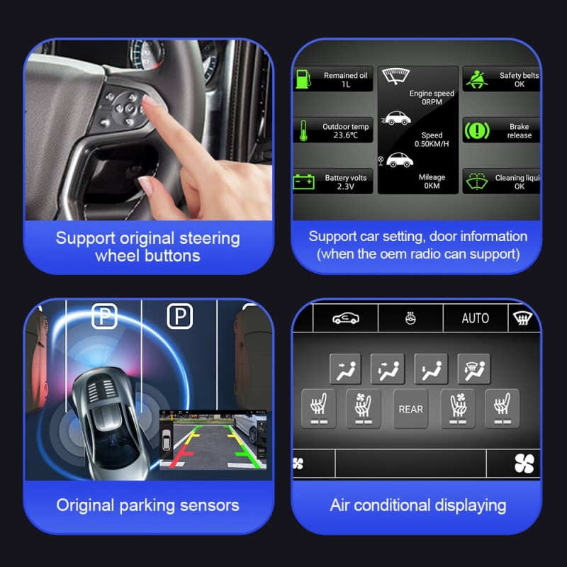 ISUDAR 2K 13.1 Inch 8 Core Android 12 Car Radio For Chevrolet Silverado 2014-2018