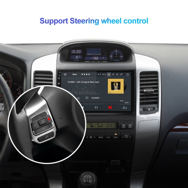 ISUDAR 1 Din Auto Radio Android 10 Octa core For Toyota/Prado 120 2004-2009