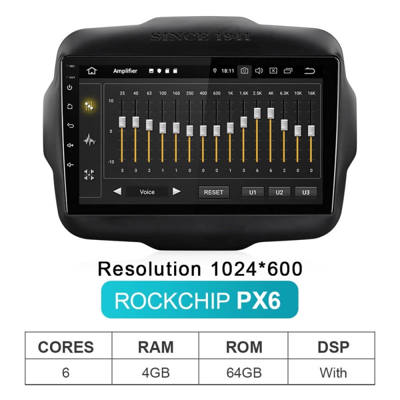 ISUDAR Voice control 1 Din Android 10 Car Radio For Jeep Renegade 2014-2018